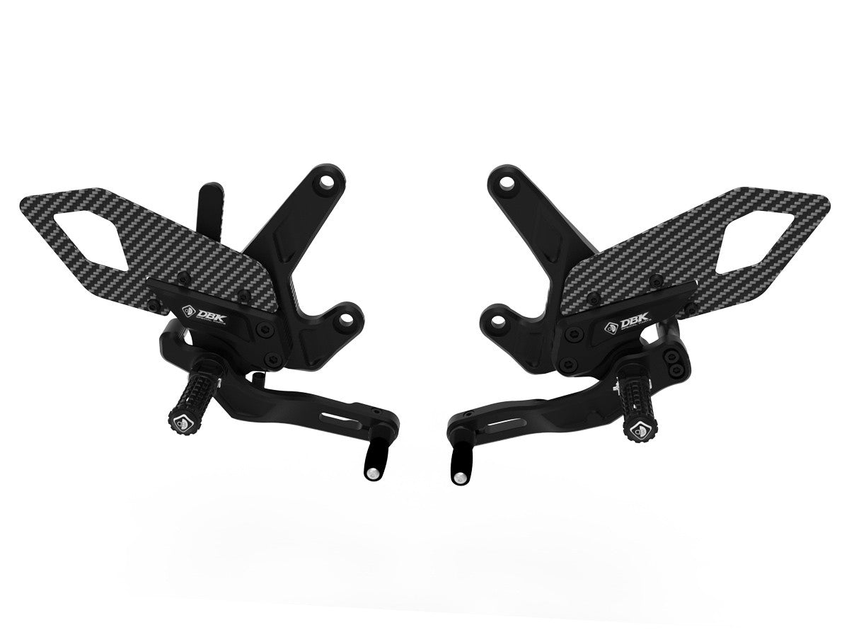 Ducabike DBK PRKTM01 KTM 990 Duke Adjustable Pilot Rearsets Kit - BLACK-BLACK