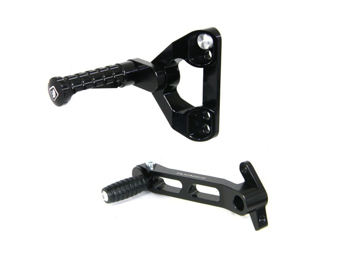 Ducabike DBK PRSBK03 SBK Adjustable Rearsets - BLACK ECO FIXED FOOT PEGS