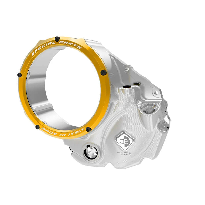 Ducabike DBK 3D Clear Clutch Cover For Ducati Monster 1200 1200S 1200R - Silver-Gold