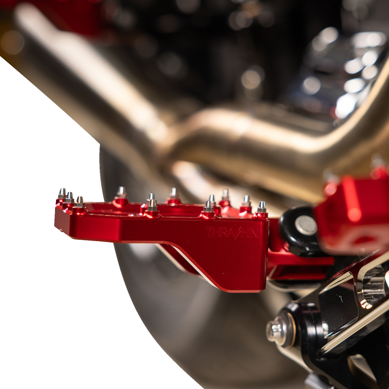 Thrashin Supply CO. Aggressor Foot Pegs - Rear - Red - HD '72-'25