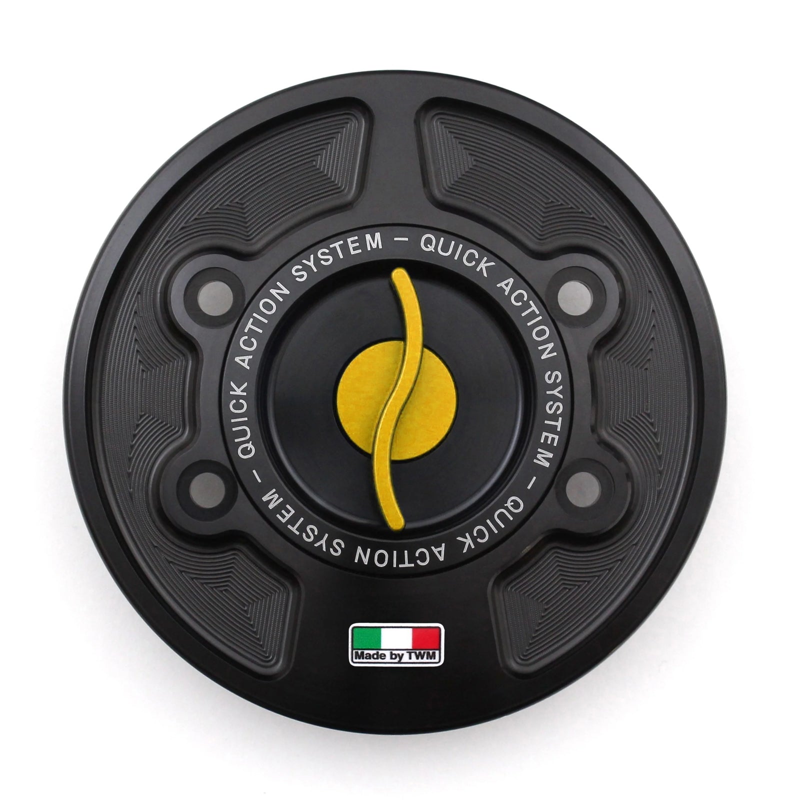 TWM CNC Aluminum Gas Cap / Fuel Cap with Gold Center Cap for BMW Motorcycles