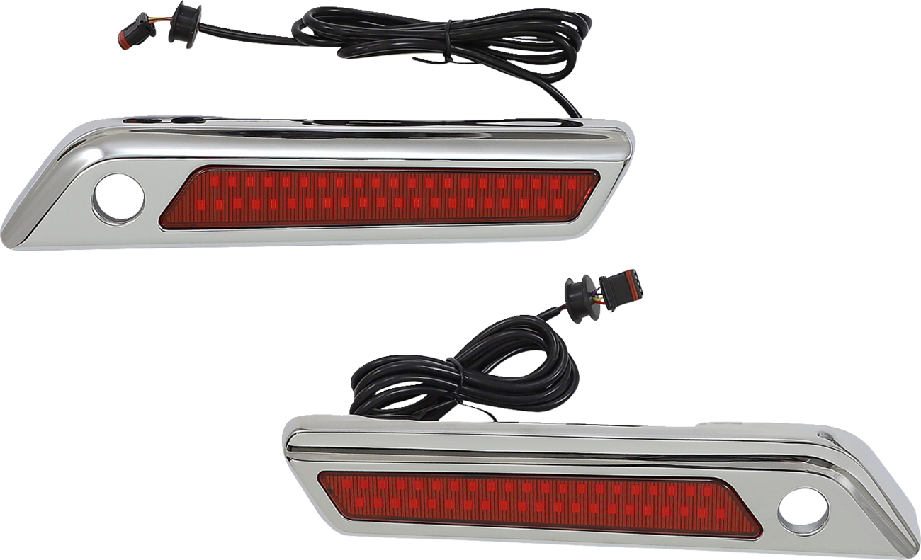 Custom Dynamics Latch Light - Saddlebag - Dual Color - Red - Chrome