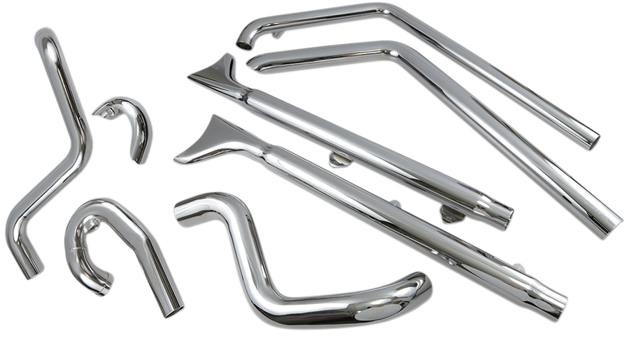 Bassani Xhaust True Duals Exhaust System With Fishtail Mufflers — With Baffles