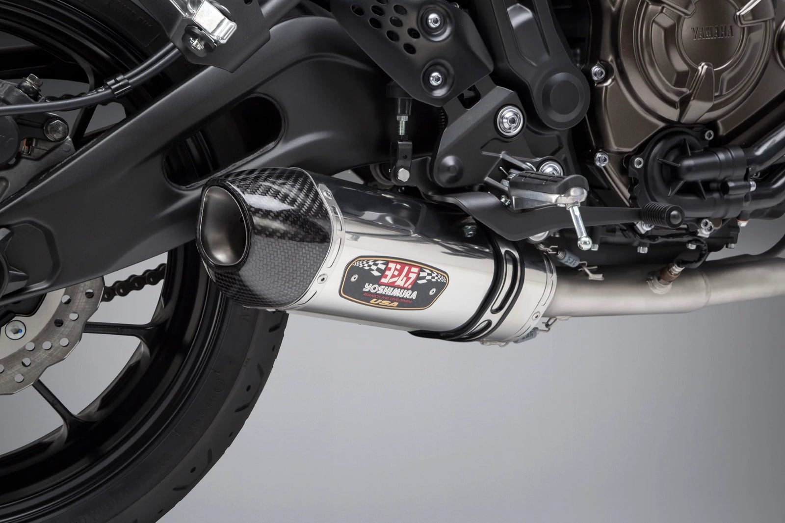 Yoshimura FZ/MT-07 15-26 / XSR700 18-26 / R7 22-26 Race R-77 Stainless Full Exhaust, W/ Stainless Muffler