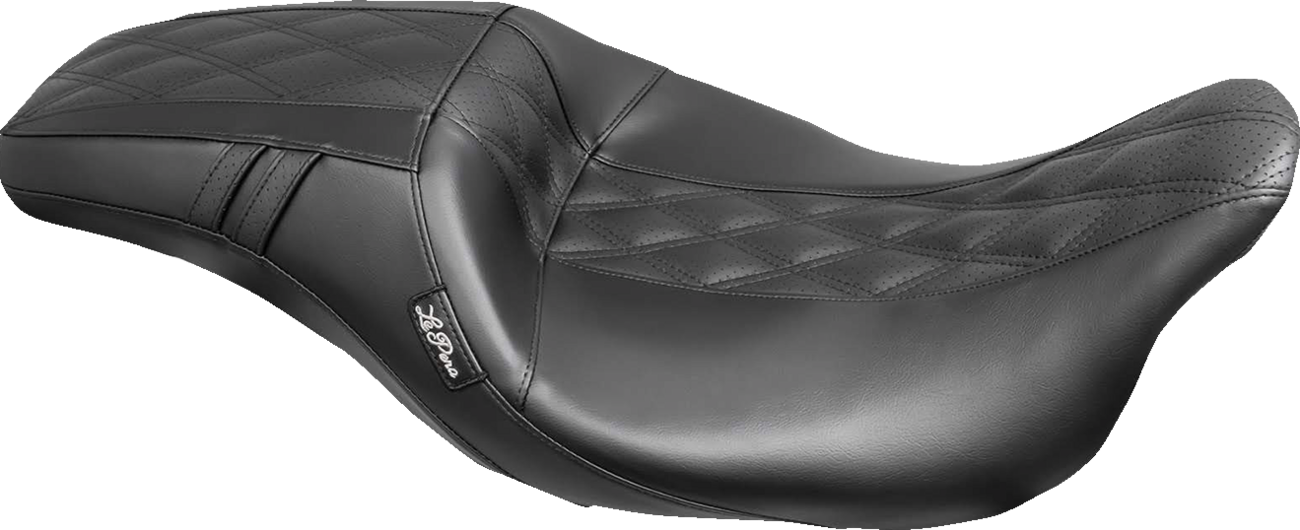 Le Pera Outcast GT-2 Seat - Full-Length - W/O Backrest - Black Double Diamond - Perforated - FL '08-'23