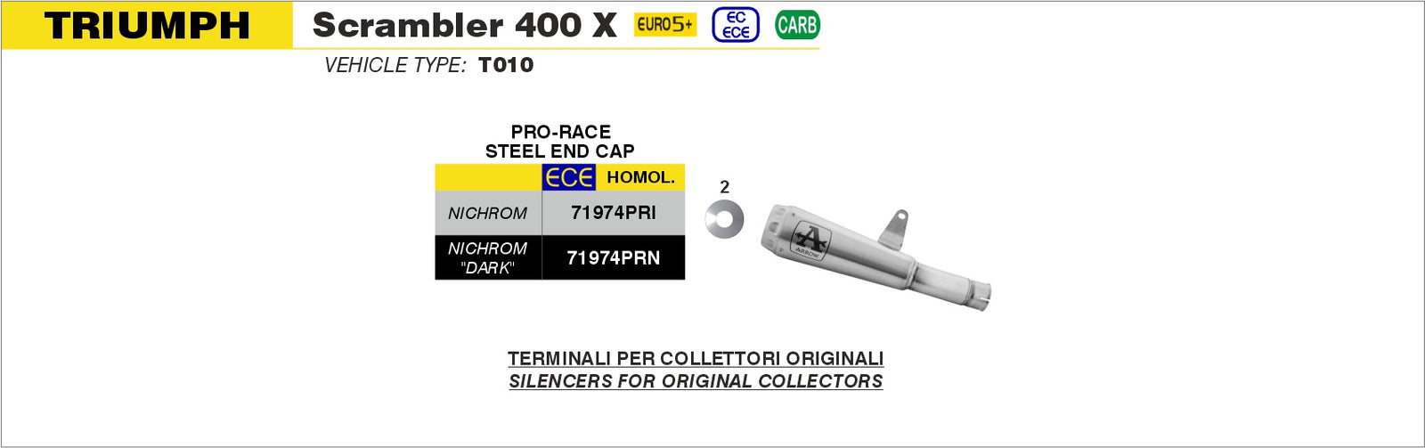 Arrow 71974PRN Pro-Race Nichrom Dark Slip On