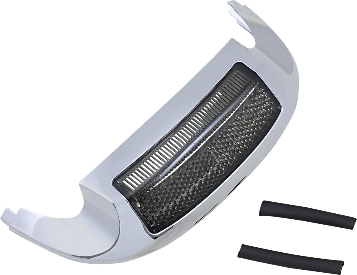 Custom Dynamics LED Front Fender Tip - Amber LED/Smoke Lens - Chrome