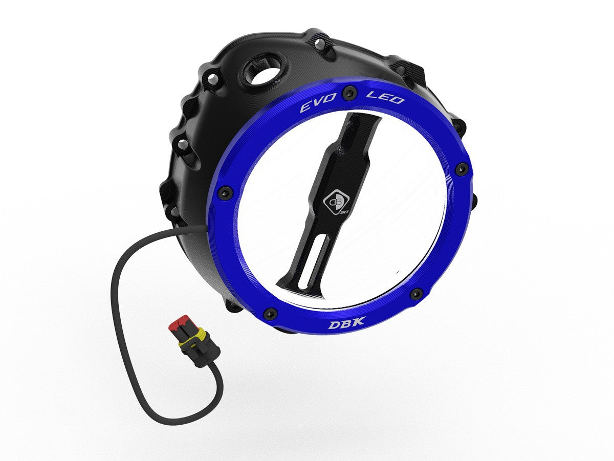 Ducabike DBK Ccdvl12 BMW Evo LED Clear Clutch Cover - BLACK-BLUE