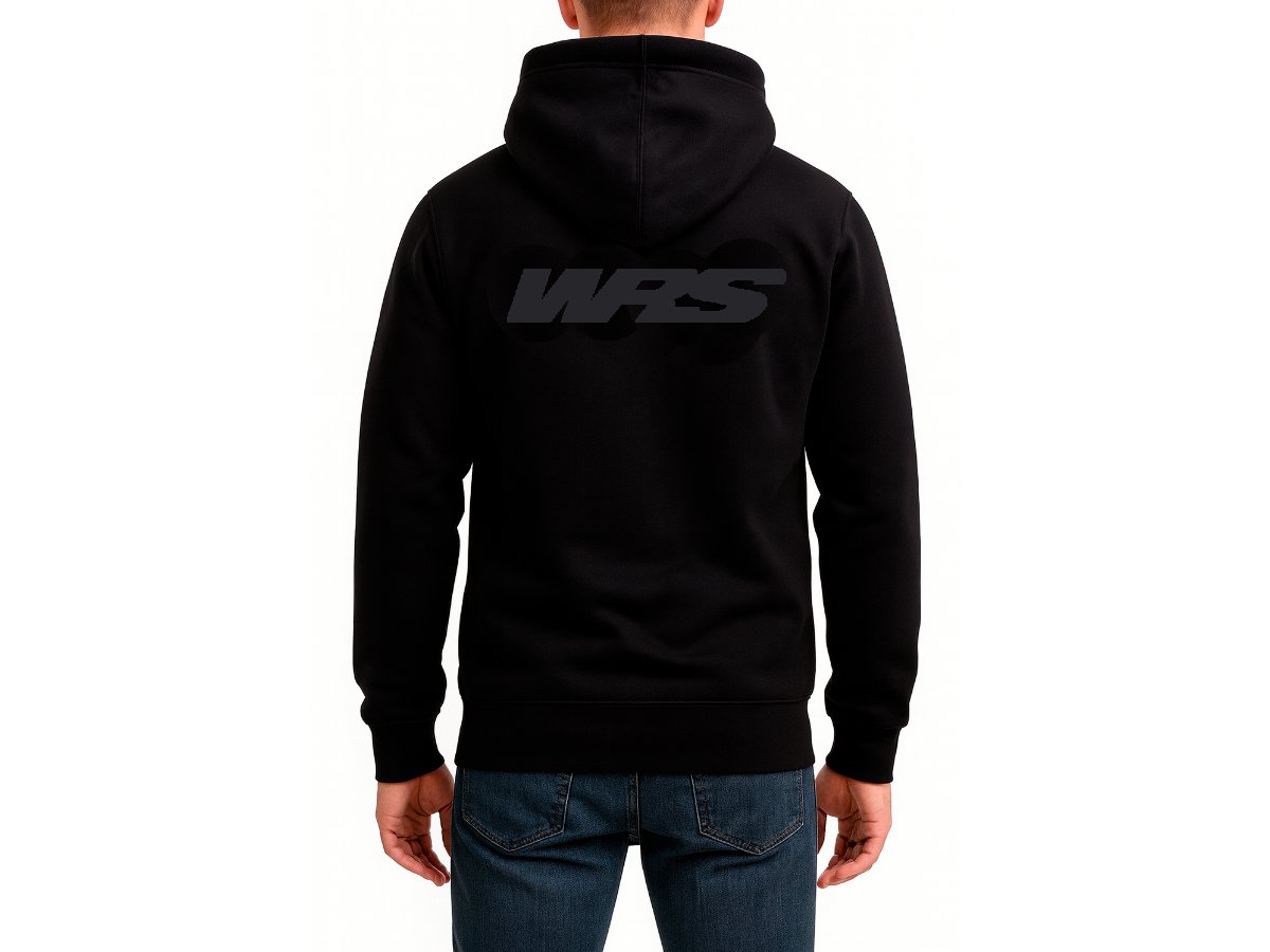 WRS Original Zip-Up Hoodie 100% Cotton Black Logo
