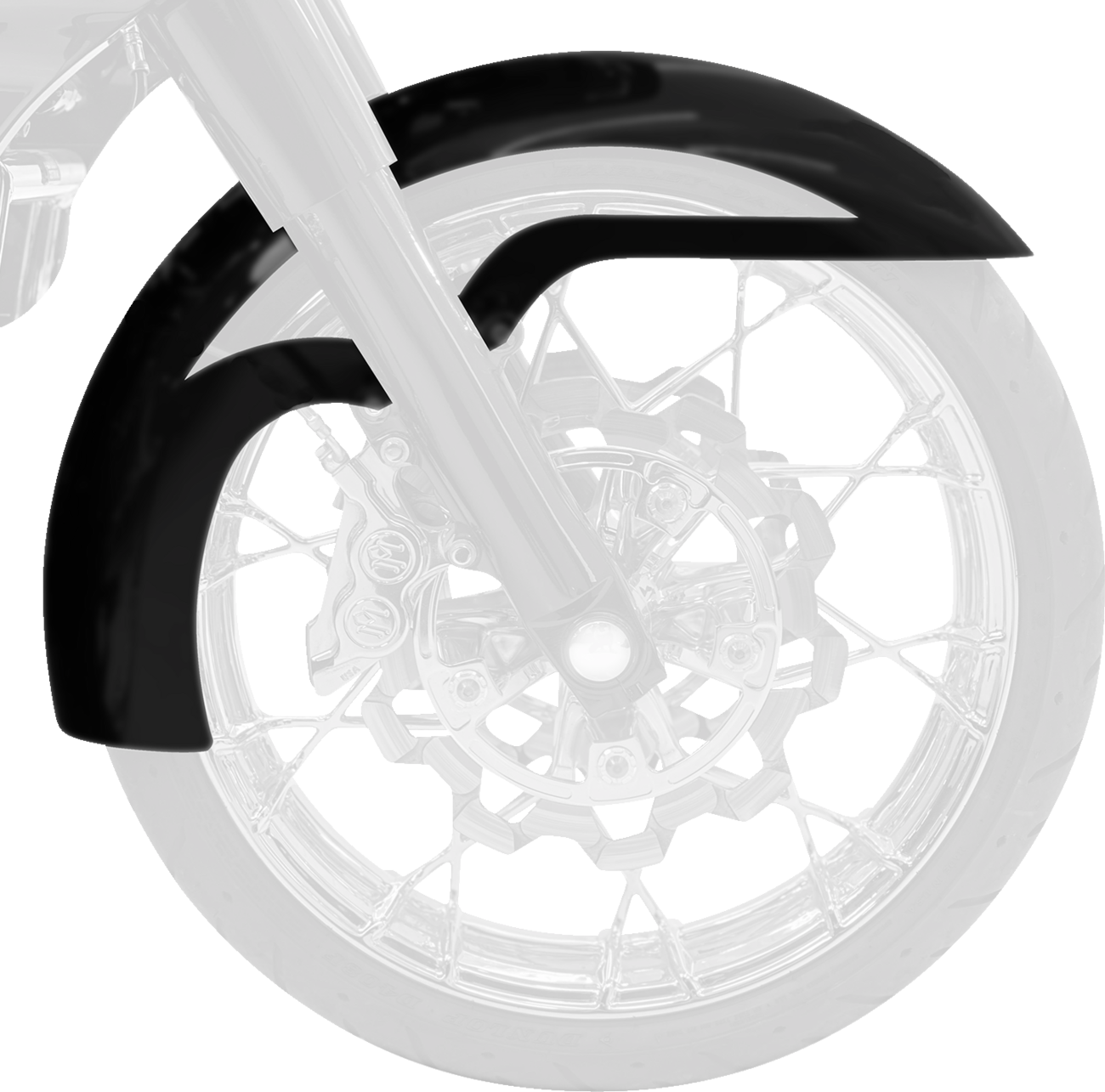 Klock Werks Ventana Front Fender - Black - 16"-19" - HD Touring/Trike