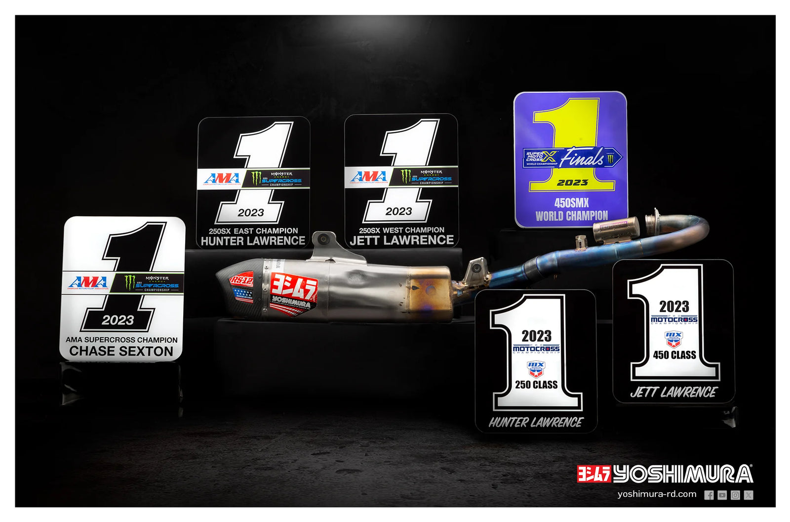 Yoshimura CRF450R/RX 2021-2024 / CRF450R-S 2023-2024 RS-12 Titanium Full Exhaust, W/ Titanium Muffler