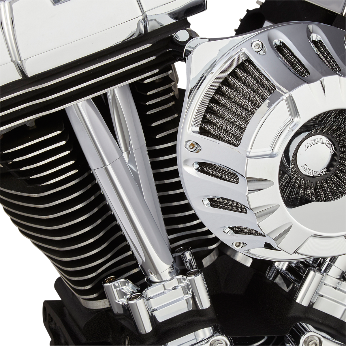 Arlen NESS Pushrod Tube Cover Kit - Deep Cut® - Chrome - Twin Cam