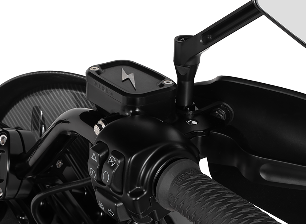 Thrashin Supply CO. Master Cylinder Cover - Brake - Front - Black/Twice-Cut