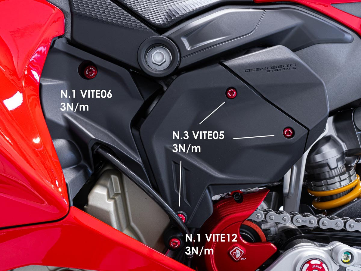 Ducabike DBK KVT99 Panigale V4 MY 2025 Low Left Side Tank Panel Screws Kit
