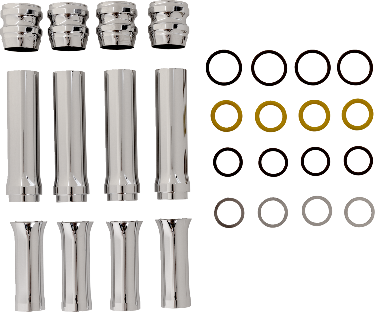 Arlen NESS Pushrod Tube Cover Kit - 10 Gauge® - Chrome - Twin Cam