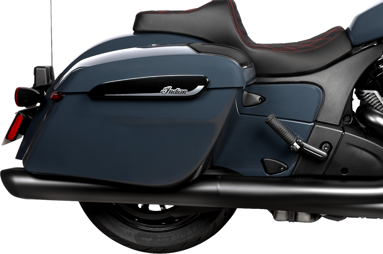 Drag Specialties Seats Predator III 2-Up Seat - Vinyl - Double Diamond - Red Stitch - Chieftain '25/Challenger '20-'25