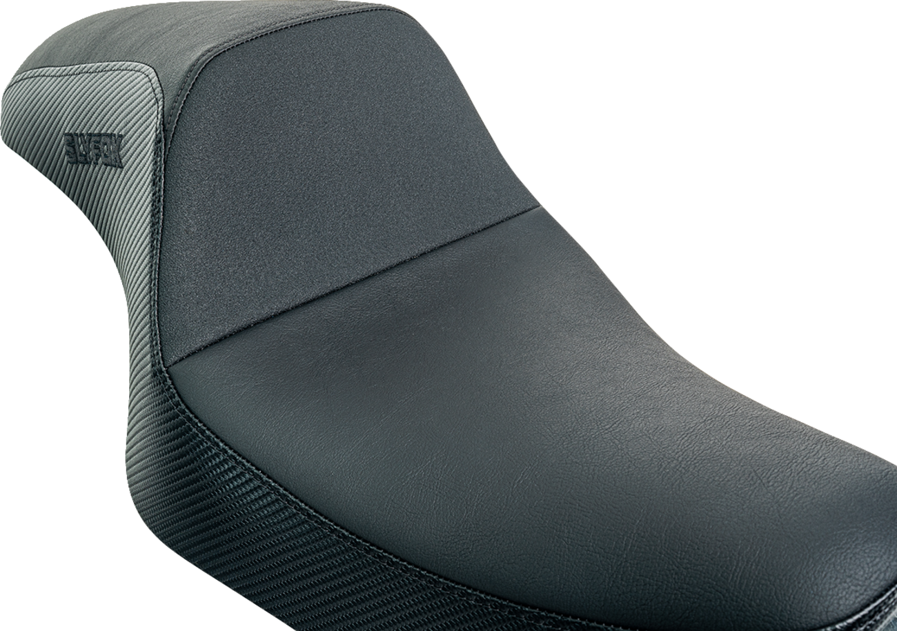 Slyfox Drifter Seat - Black Logo - Black Vinyl W/ Slipstop - Carbon Fiber - XL '04-'22