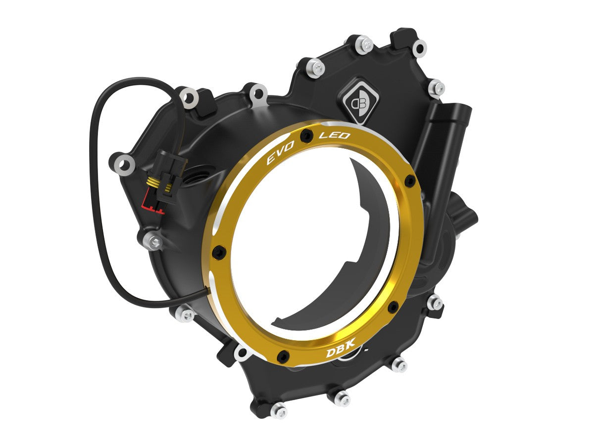 Ducabike DBK Clear Clutch Cover EVO LED Ducati V2 - BLACK-GOLD