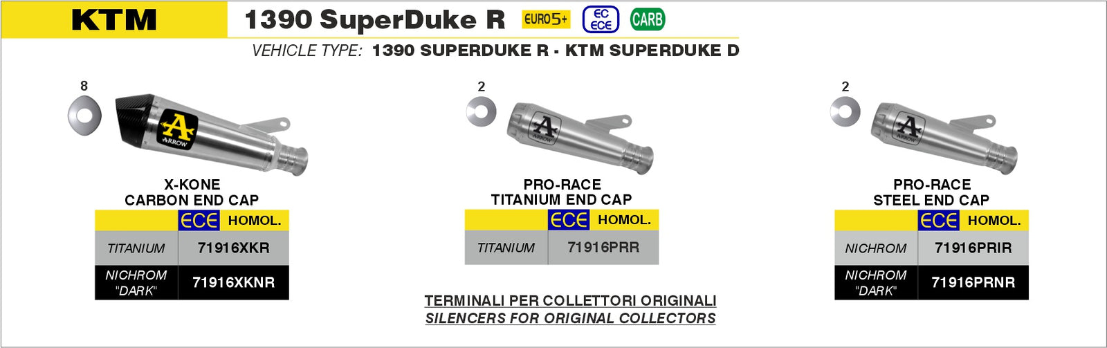 Arrow 71916PRR Titanium Pro-Race Slip On - Assembly Diagram