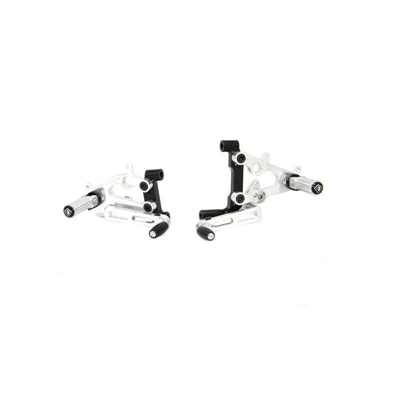 Ducabike DBK Adjustable Minimalist Rearsets For Ducati Panigale V2 - Yes / Black-Silver
