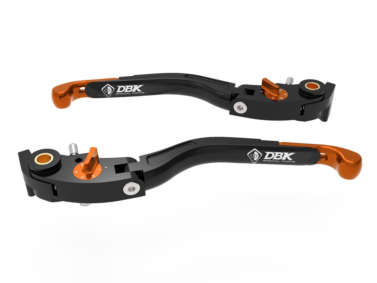 Ducabike DBK LEA16 Brake / Clutch Adjustable Levers Eco GP 2 - BLACK-ORANGE