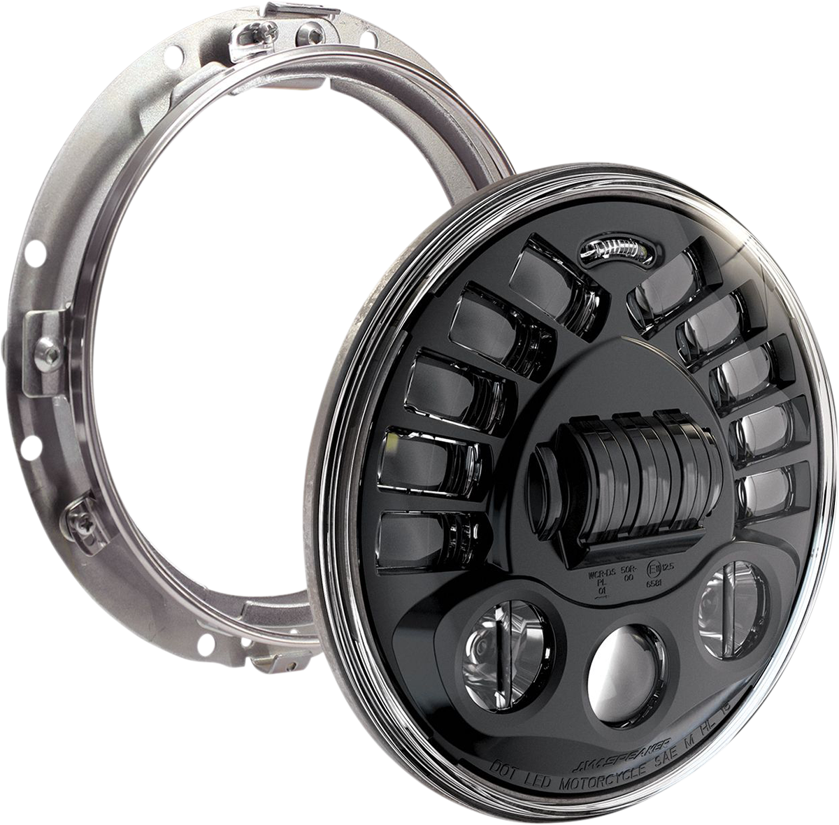 Custom Dynamics Adaptive Headlight With Mount - 7" - Black