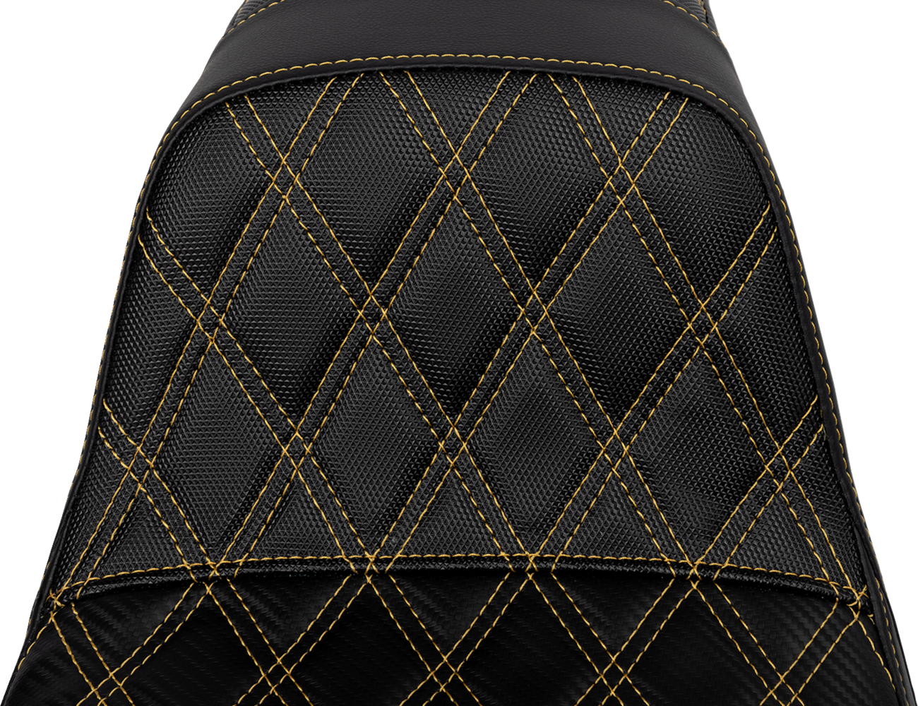 Saddlemen Pro Series SDC Performance Seat - Carbon Fiber/Lumbar Gripper - Gold Stitch - Dyna '06-'17