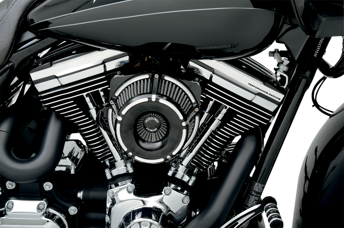 Performance Machine (PM) Rocker Box Cover - Scalloped - Contrast Cut - Twin Cam