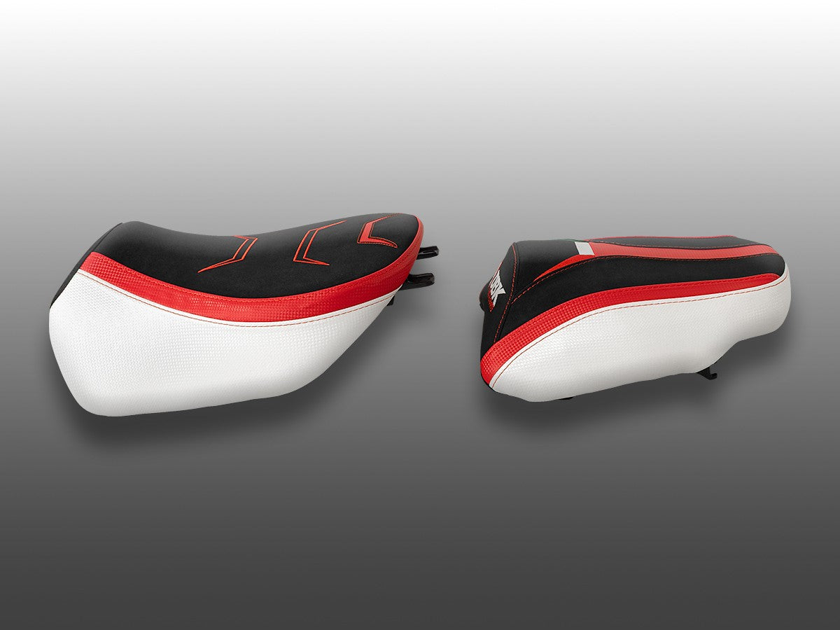 Ducabike DBK Ses02 Ducati MTS V4 Standard Complete Comfort Seat (Rider + Passenger) - BLACK-RED-WHITE