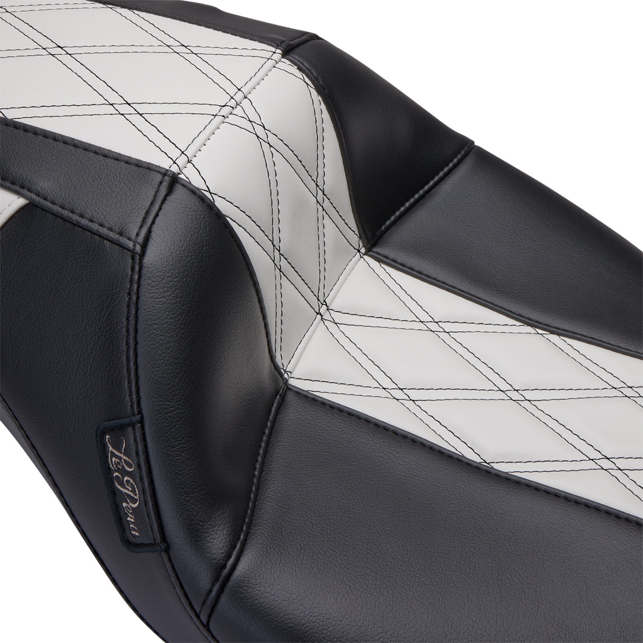 Le Pera Outcast GT Seat - Full-Length - W/O Backrest - Black Double Diamond W/White Inlay - FL '08-'23