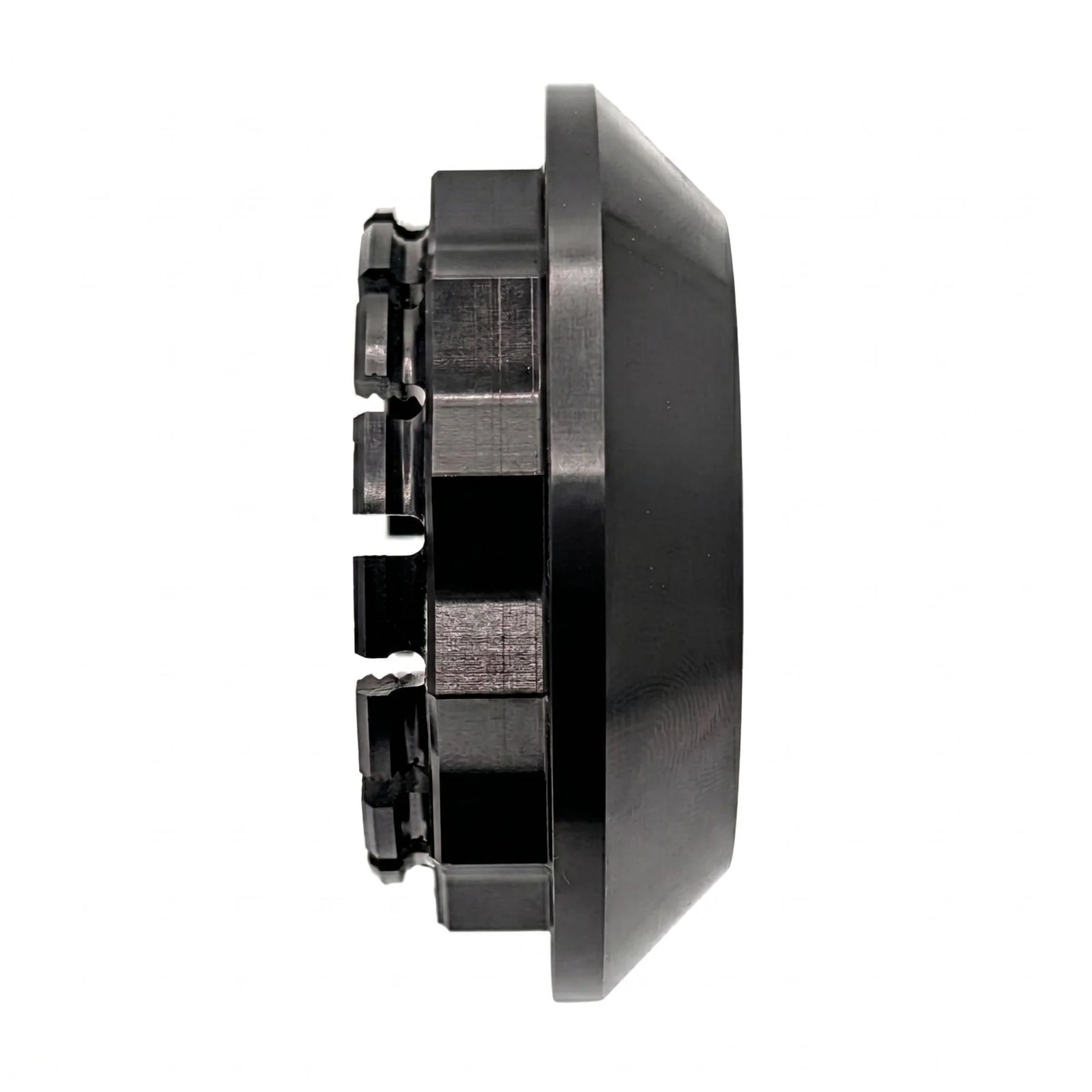 TWM CNC Aluminum Rear Wheel Axle Nut in Black Side View for Ducati - DRPD.02.N