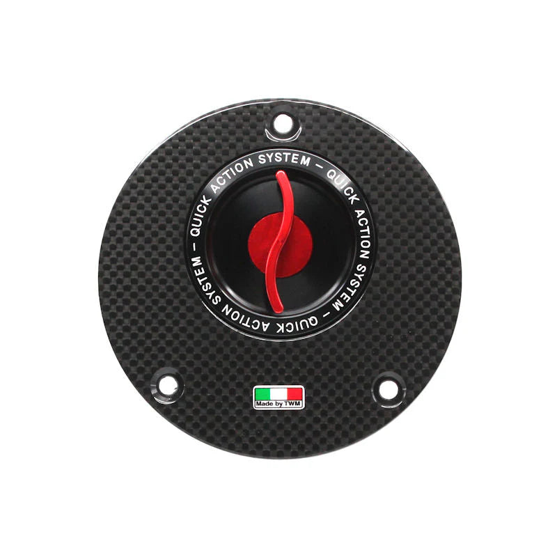 TWM Quick Action Carbon Fiber Gas Cap For Yamaha - TYFP.01 - Red