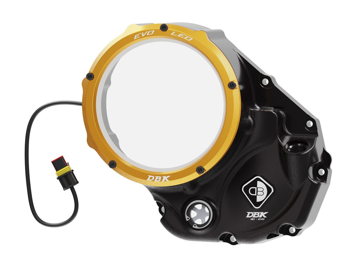 Ducabike DBK CCDVL06 Evo LED Clear Clutch Cover - BLACK-GOLD