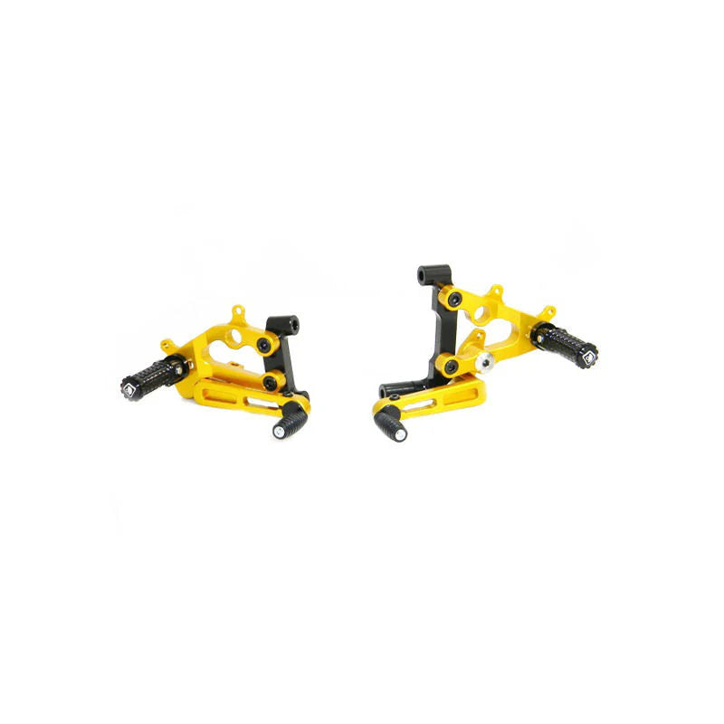 Ducabike DBK Adjustable Minimalist Rearsets For Ducati Panigale V2 - Yes / Black-Gold