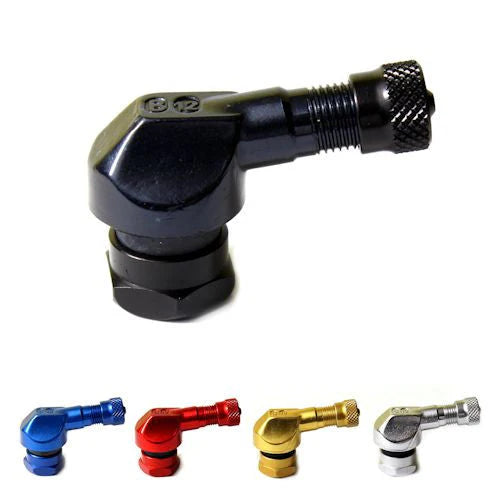 Bridgeport 90 Degree Angled Valve Stems 11.3mm - Pair - Black