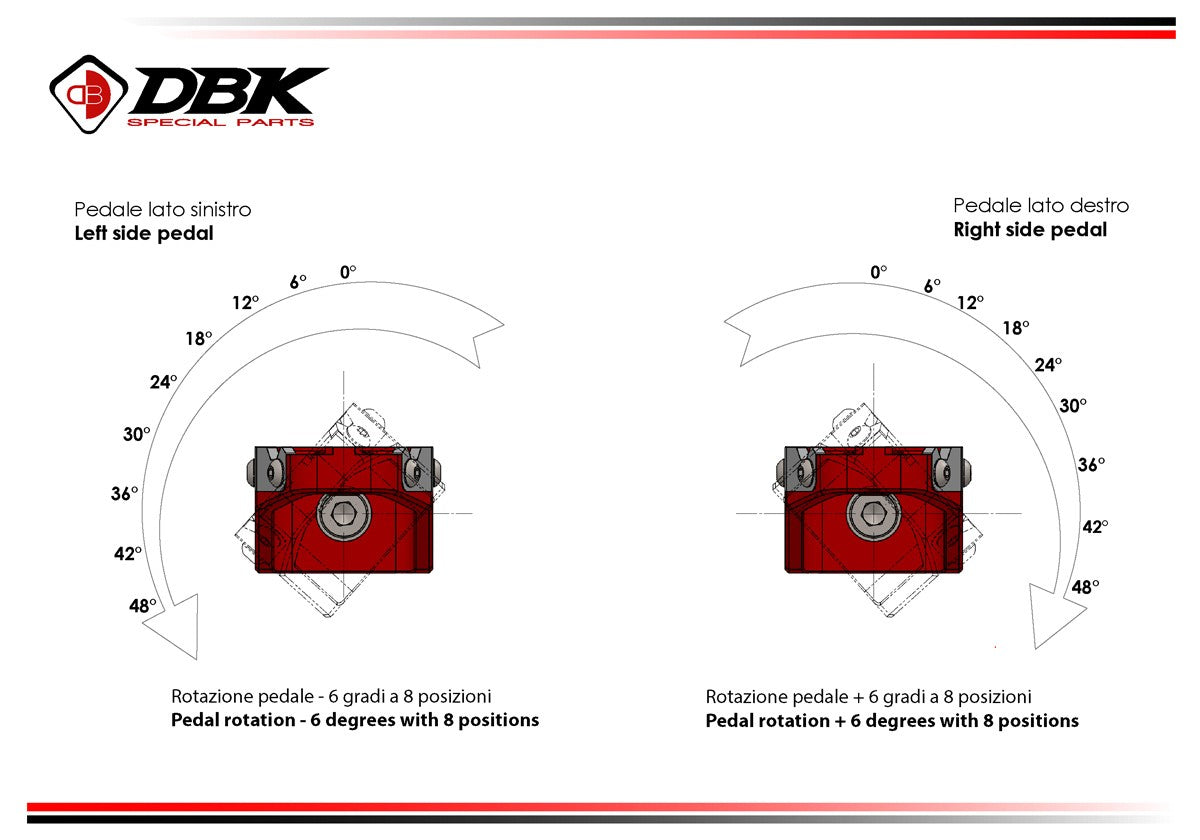 Ducabike DBK PPDV10 DUCATI ADJUSTABLE OFF-ROAD PILOT PEDALS KIT (Ø6mm PIN)