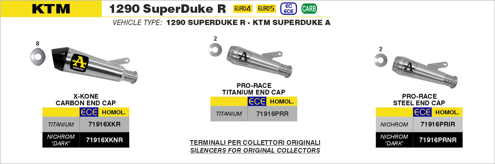 Arrow 71916PRR Titanium Pro-Race Slip On - Assembly Diagram