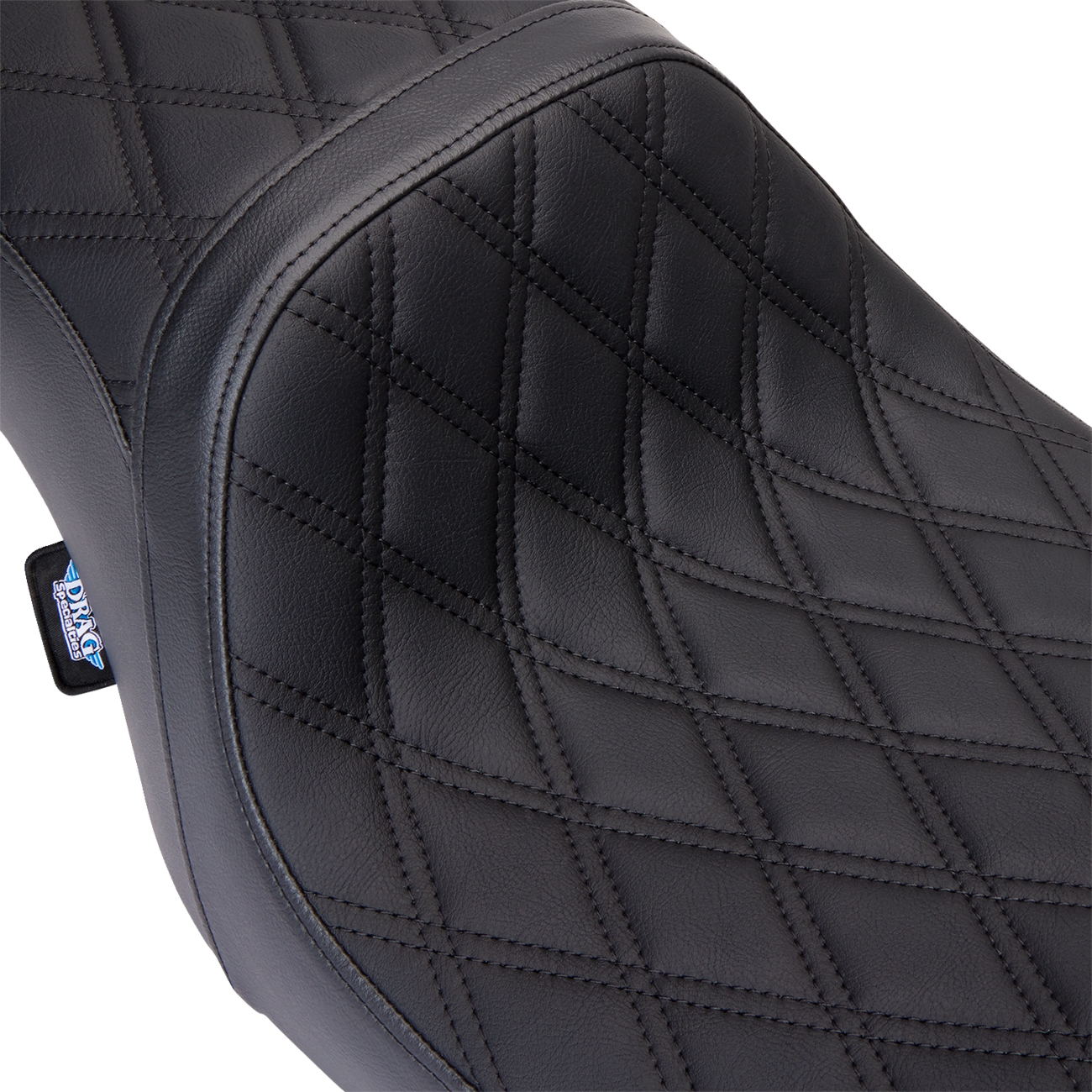 Drag Specialties Seats Predator 2-Up Seat - Vinyl - Double Diamond Black Stitch - W/O Backrest - FL '08-'23