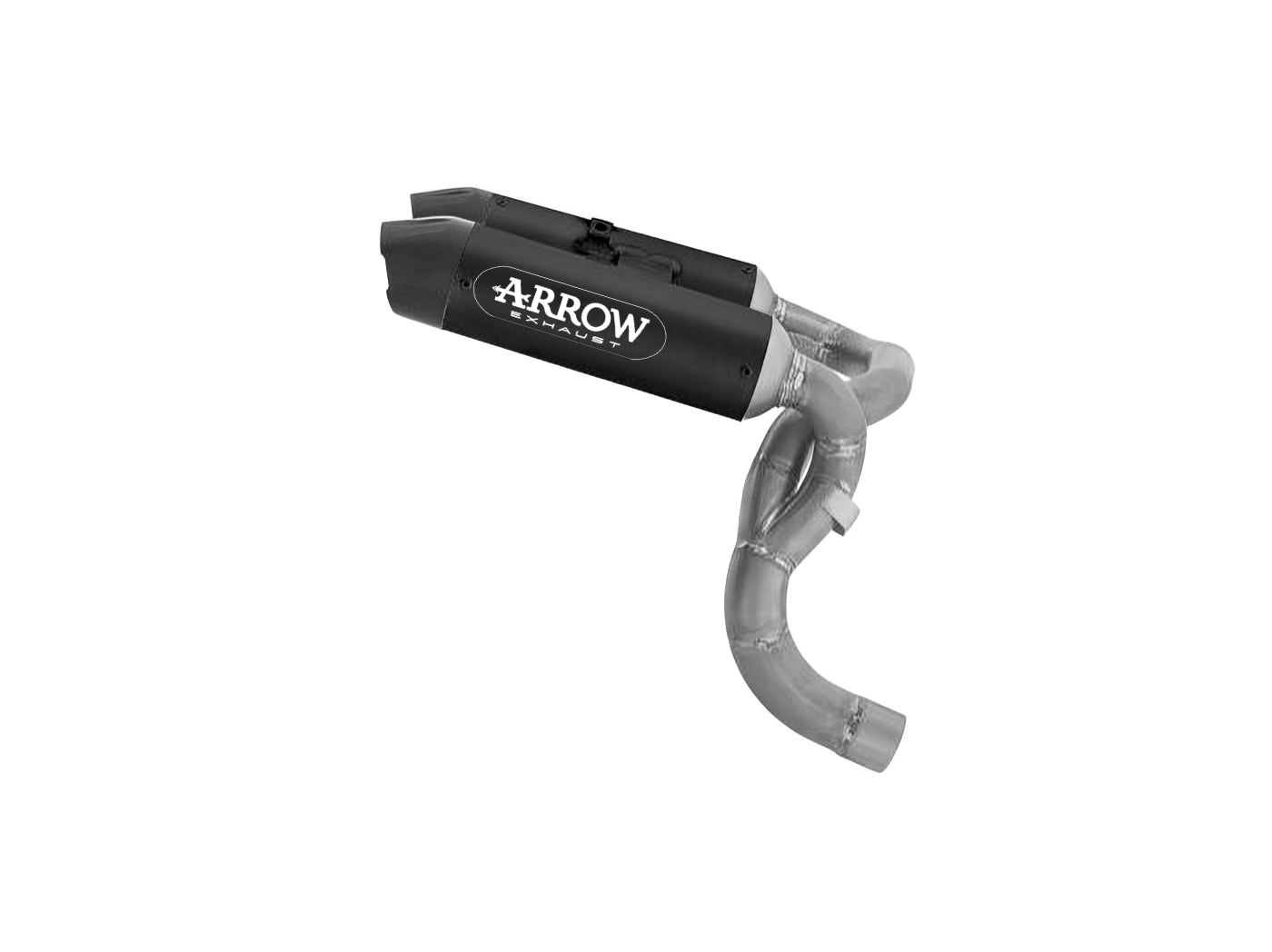 Arrow 77004PRN Round-Sil Titanium Dark Racing Slip Ons (Right & Left) With Carbon End Cap