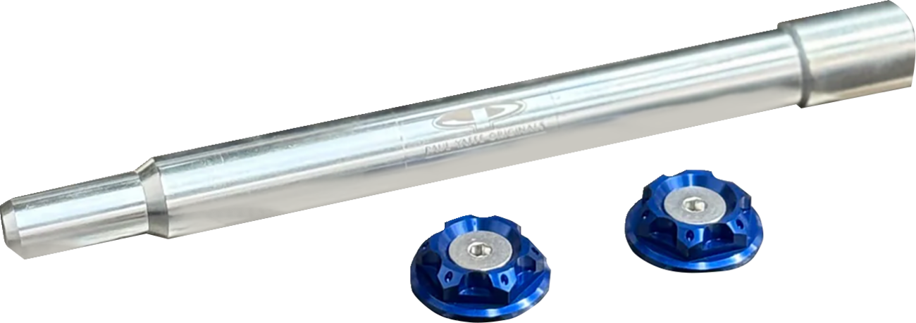 Paul Yaffe Bagger Nation Y-Axle With Turret Style Axle Cover Kit - Custom - Front - Blue - 25 MM