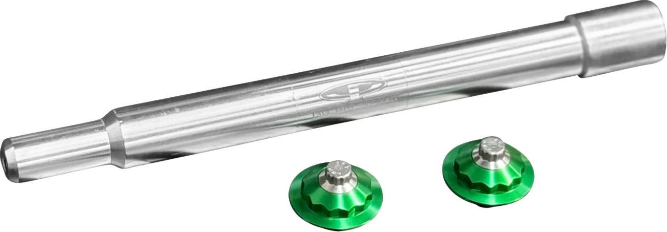 Paul Yaffe Bagger Nation Y-Axle With 12 Point Style Axle Cover Kit - Custom - Front - Green - 25 MM