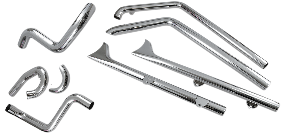 Bassani Xhaust True Duals Exhaust System With Fishtail Mufflers — Without Baffles
