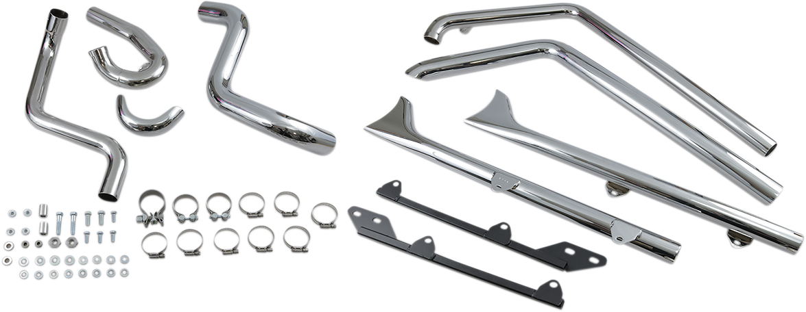 Bassani Xhaust True Duals Exhaust System With Fishtail Mufflers — Without Baffles