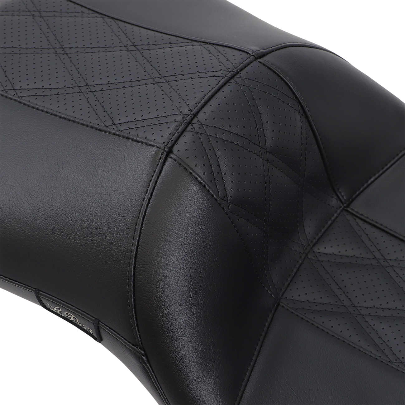 Le Pera Maverick Daddy Long Legs Seat - Black W/ Black HR Inlay - Double Diamond - FL '08-'23