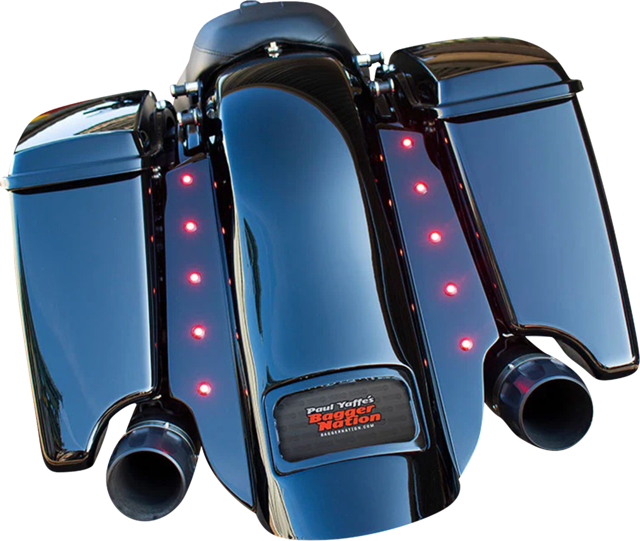 Paul Yaffe Bagger Nation Swoop Three Piece Stretched Rear Fender Kit With Side Panels And Lightening Bolts