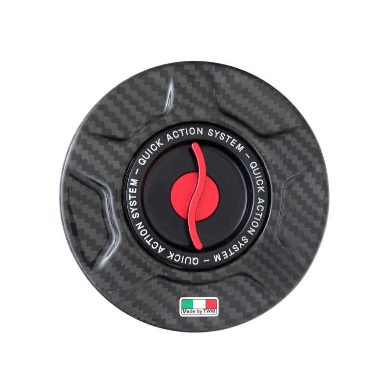 TWM Quick Action Carbon Fiber Gas Cap For Ducati - TDF.06 - Red