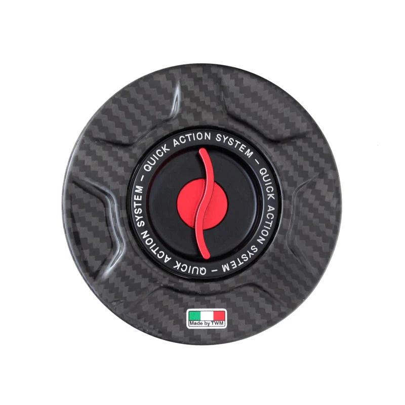TWM Quick Action Carbon Fiber Gas Cap For Ducati - TDF.06 - Red