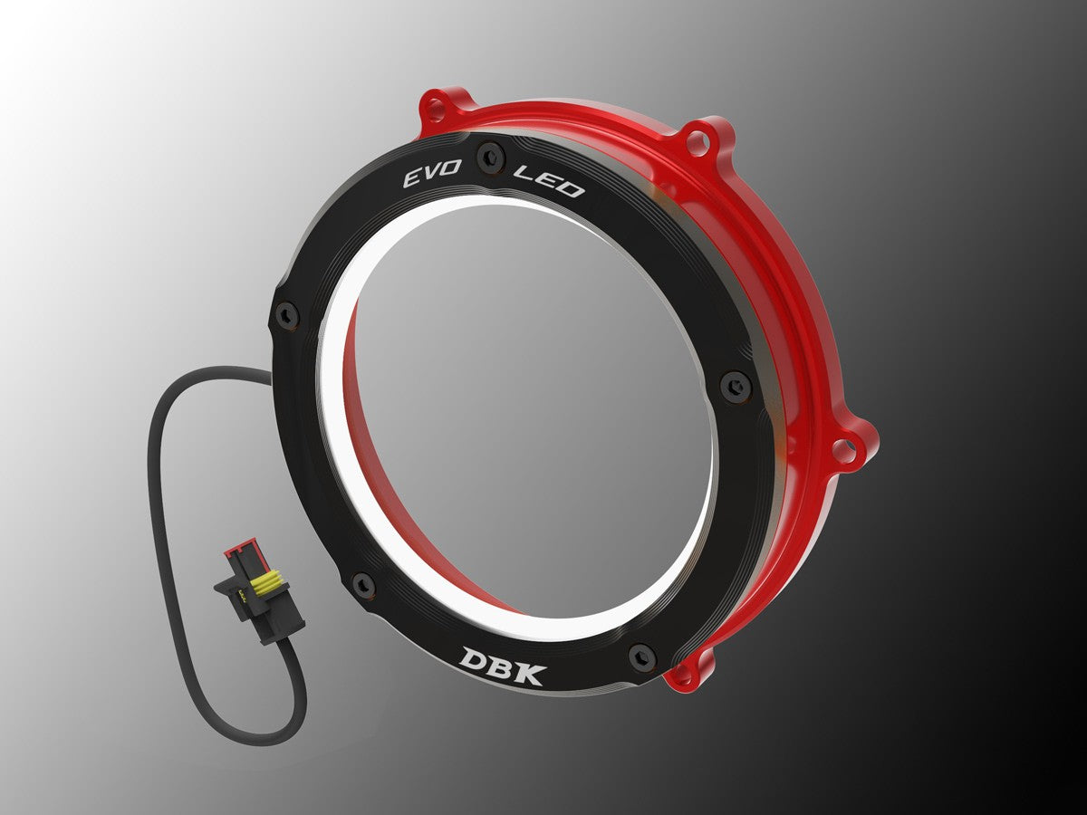 Ducabike DBK CCV4L01 Evo LED Clear Clutch Cover - BLACK-RED