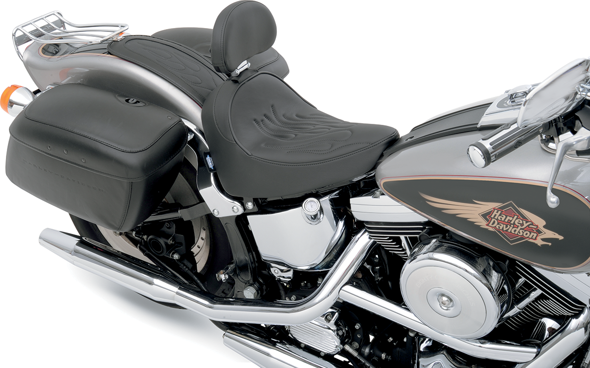 Drag Specialties Seats Fender Skin - Flame Stitched Automotive-Grade Vinyl Center - 15"