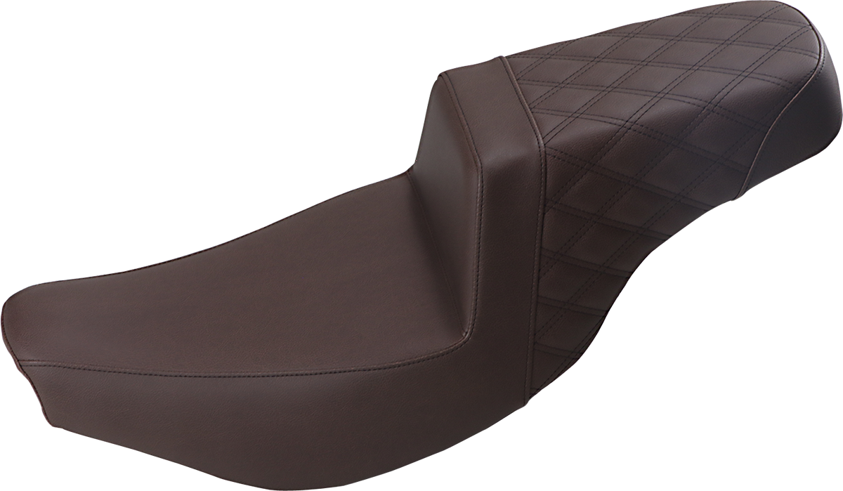 Saddlemen Step-Up Seat - Front Smooth/Rear Lattice Stitch - Brown - Indian